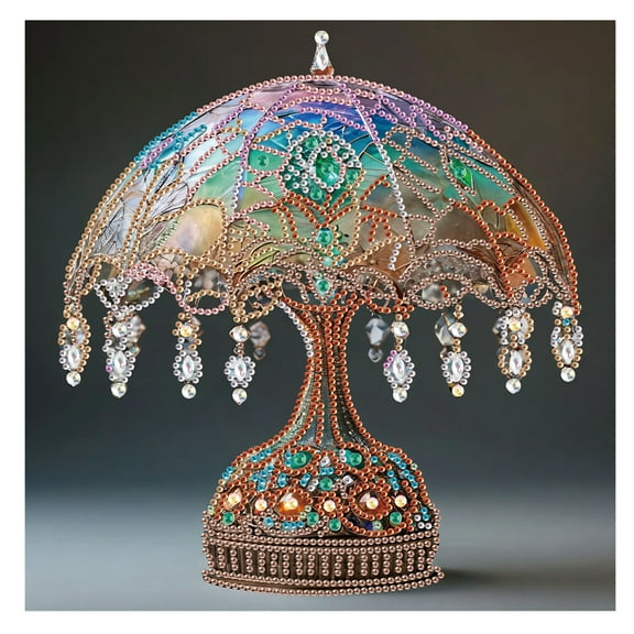 5D DIY Diamond Painting Kit, Beautiful Lampshade with Unique Diamond Shapes Handcrafted Creative Artwork for Home & Office Decor, Holiday Gifts
