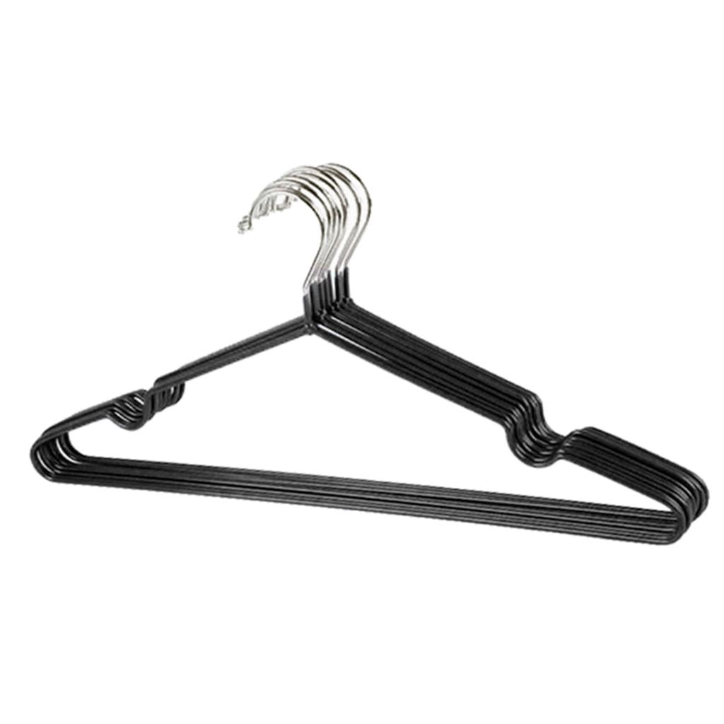 Coated Metal Hangers (10 Pack) Non Slip Hanger, Thin Space Saving Suit Hanger, Non Slip Pants Hanger, Strong & Heavy Duty Hanger - Black