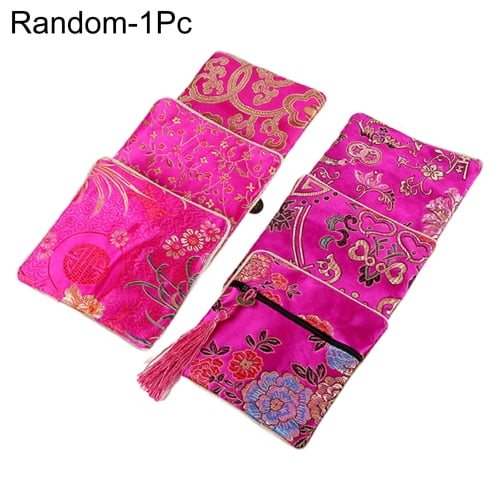 1PCS Wholesale Chinese silk satin Drawstring candy gift pouchs