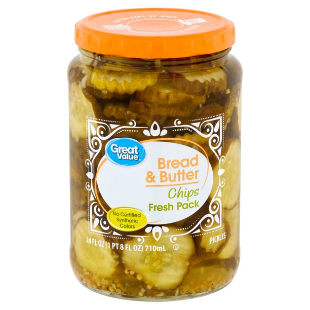 Great Value Bread Butter Chips Pickles Fresh Pack 24 Fl Oz Walmart Com Walmart Com