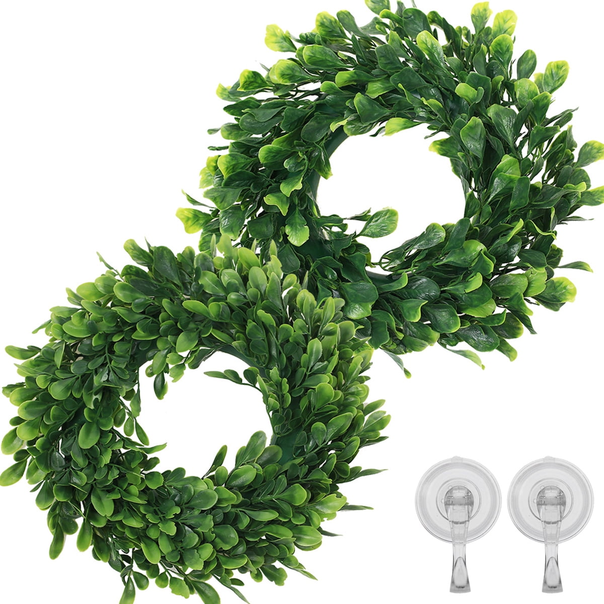 2pack Artificial Boxwood Wreath 12 Inches Greenery Leaves Wreath for