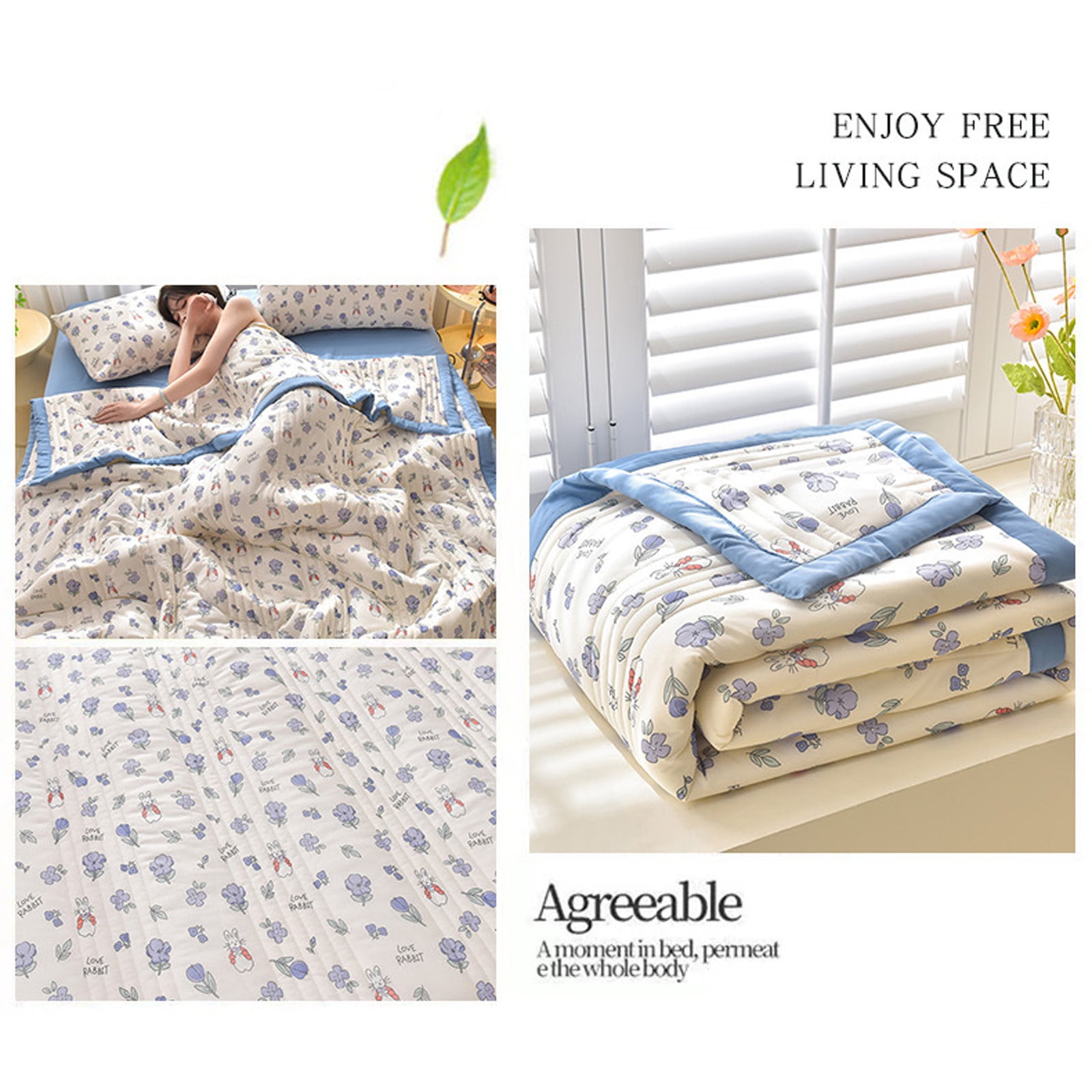 Quilts for Queen Bed Light Bedspreads,Soft Bed Summer Quilt Lightweight Microfiber Bedspread,Modern Style Flowers Pattern Coverlet for All Season 150x200