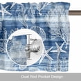 thumbnail image 6 of Navy Blue Coastal Valance Curtain for Windows Nautical Starfish Seahorse Coral Summer Rod Pocket Curtain Valances Short Window Treatments Panels for Kitchen Bathroom Laundry Basement 60 x 18 Inch, 6 of 9