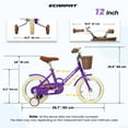 thumbnail image 4 of BTMWAY 12 Inch Children's Bicycle for Girls, Single-Speed Child Bicycle for Ages 2-3 Years, with Removable Training Wheels, Front V-Brake, Rear Holding Brake, Purple, 4 of 6
