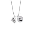 thumbnail image 2 of Delight Jewelry Silvertone Large Mother of the Groom Heart Silvertone Script Initial Disc - Q - Charm Necklace, 20"+3", 2 of 4