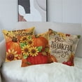 thumbnail image 4 of Vorkoi Fall Throw Pillow Covers 18x18 Inch Autumn Thanksgiving Pumpkin Sunflower Decorative Farmhouse Pillow Cases Square Linen Couch Cushion Cover for Living Room Bed Sofa Bench Patio Outdoor, 4 of 5