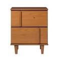 thumbnail image 3 of 20" Modern Solid Wood 2-Drawer Nightstand - Caramel, 3 of 5
