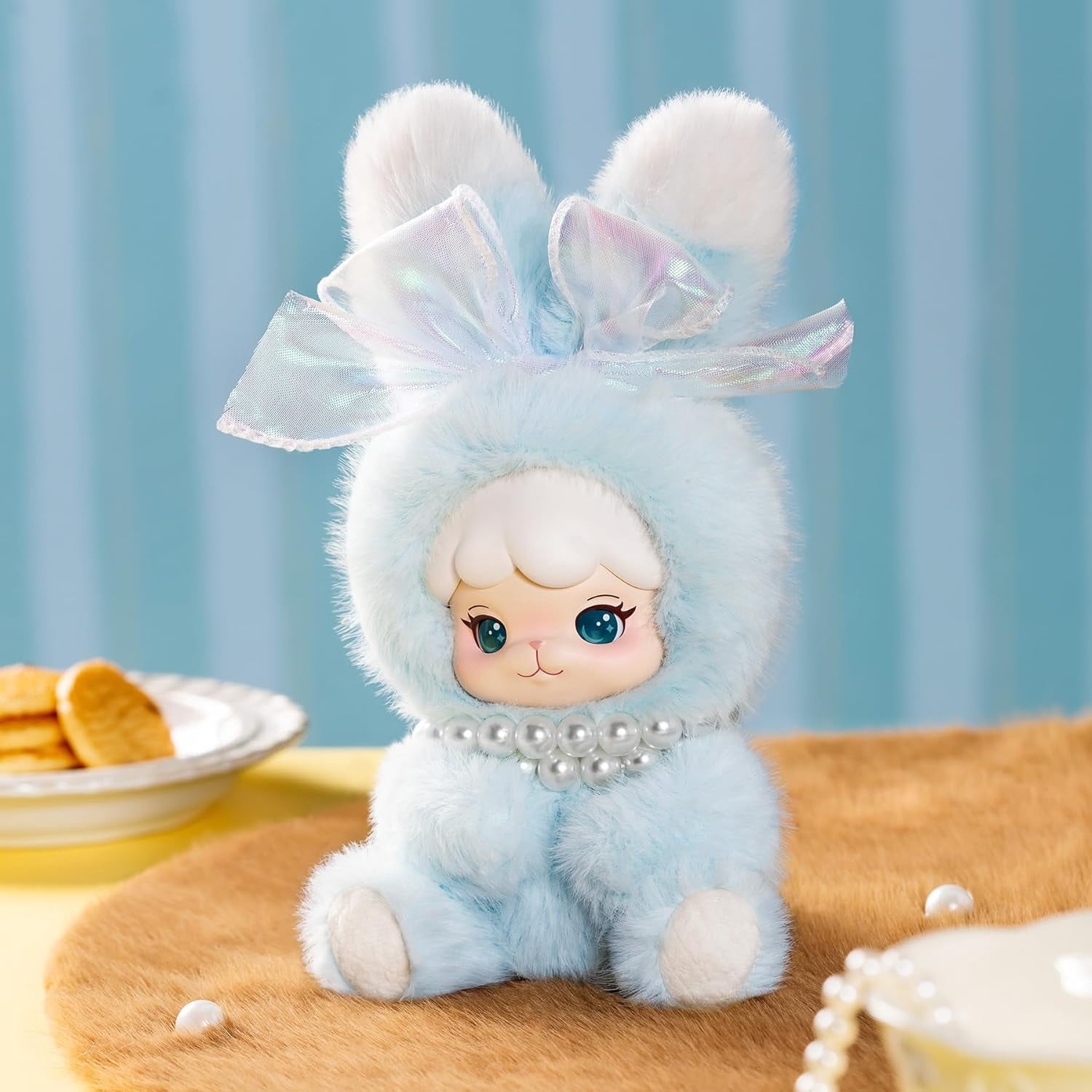 Rolife Cream & Cookii Bunny Plush Blind Box, Cute Kawaii Dessert Themed Stuffed Animal Keychain, Collectible Soft Plush Toy Bag Charm Gift for Adults Teens, Random Style 1pc