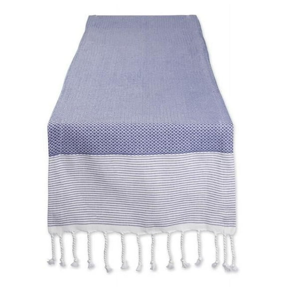 15 x 108 in. French Blue Bordered Dobby Table Runner