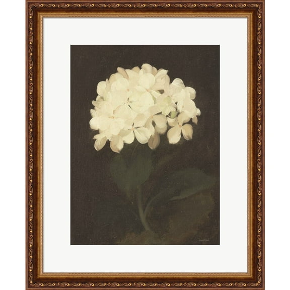 Great Art Now Vintage White Hydrangea by Lettered & Lined, Framed Wall Art, 18.75W x 22.75H