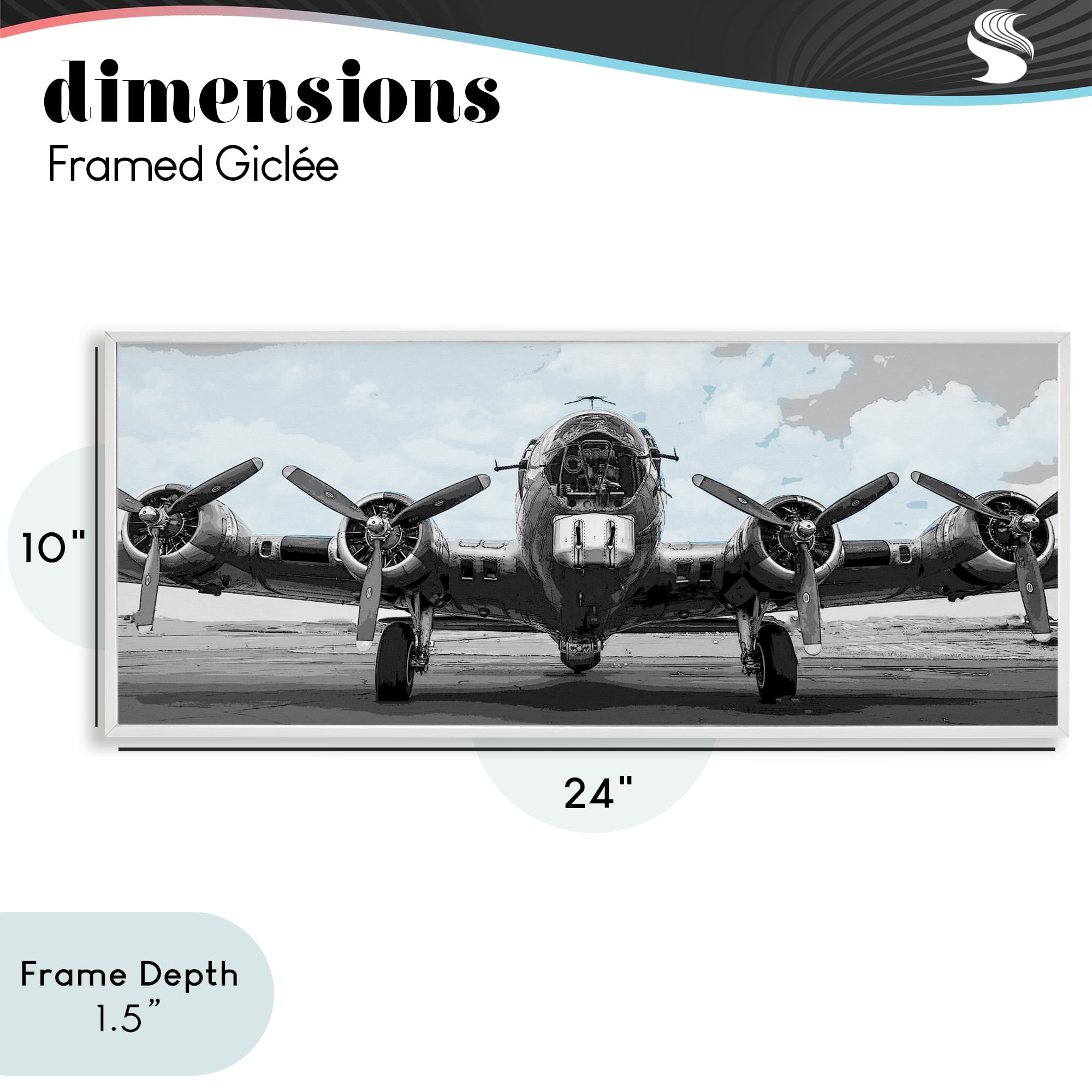 Stupell Industries Historic Aviation Aircraft White Framed Giclee Art, design by Kim Allen