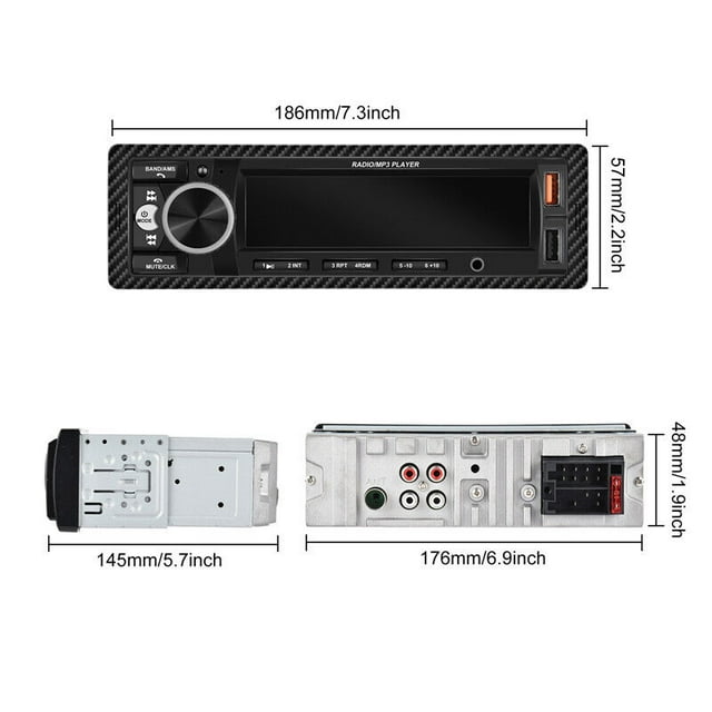 radio Stéréo de Voiture 12V Simple DIN Récepteur Multimédia Bluetooth Lecteur MP3 USB pour Audi o-