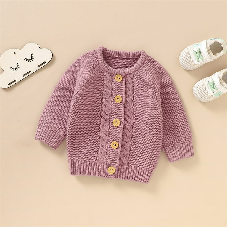 fvwitlyh Girls Sweaters 9 Months Clothes Baby Girl Boy Knit Cardigan Sweater Warm Pullover Tops Toddler Bell Bottom Sleeve Sweater