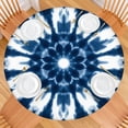 thumbnail image 2 of Blue Tie Dye Flower Mandala Pattern Round Fitted Tablecloth with Elastic Edge,Dining Table Cover Waterproof,Outdoor Round Tablecloth for Camping,Dining,Indoor and Outdoor, 2 of 7