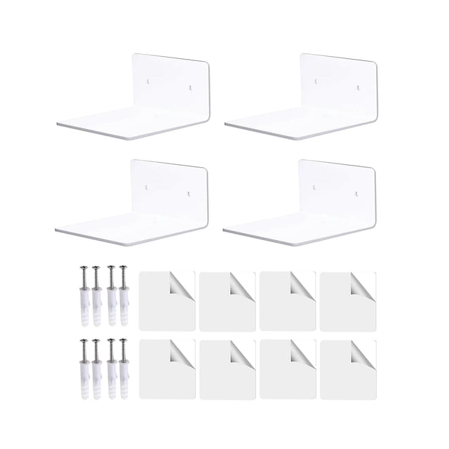 4 estantes de pared para colgar, organizador de tablero, almacenamiento de pared, exhibición Blanco