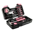 thumbnail image 4 of QXDRAGON 39Pcs Portable Tool Kit Household Hand Toolbox General Repair Screwdriver Pliers Hammer Hex Set, Pink, 4 of 9