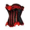 thumbnail image 2 of Stay Corset Overbust Corset Bustier women Lace Trim Corset Women victorian corset Red M, 2 of 5