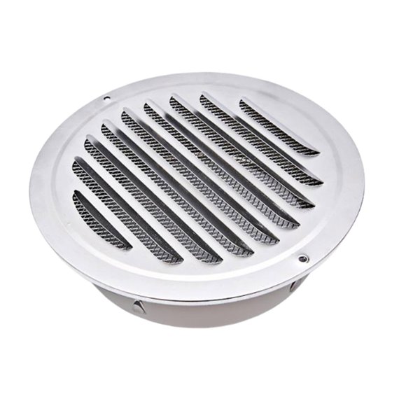 COM1950s Kitchen Hood Vent, 201 Stainless Steel Material Kitchen Range Hood Exhaust Port Circular Cover Efficient in Rainwater From Entering, Stainless Steel Range Hood, Kitchen Range Hood