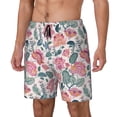 thumbnail image 2 of Uemuo Flower Leaves Pattern Mens Swim Trunks Quick Dry Board Shorts with Mesh Lining, Stretch Beach Shorts Quick Dry No-Chafing Board Shorts-Large, 2 of 9