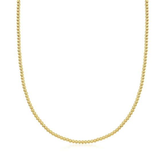 Pure Collection by Ross-Simons Italian 3mm 14kt Yellow Gold Bead Necklace, Women's, Adult