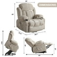 thumbnail image 6 of HSUNNS Power Lift Recliner Chair for Adult, Fabric Single Electric Recliner with Massage and Heat, Living Room Chair with USB Charge Port, Cup Holder, Side and Front Pocket, Beige, 6 of 14