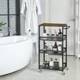 thumbnail image 6 of Black Narrow Gap Rolling Cart 4-Tier Wire Shelf Storage Trolley, 6 of 6