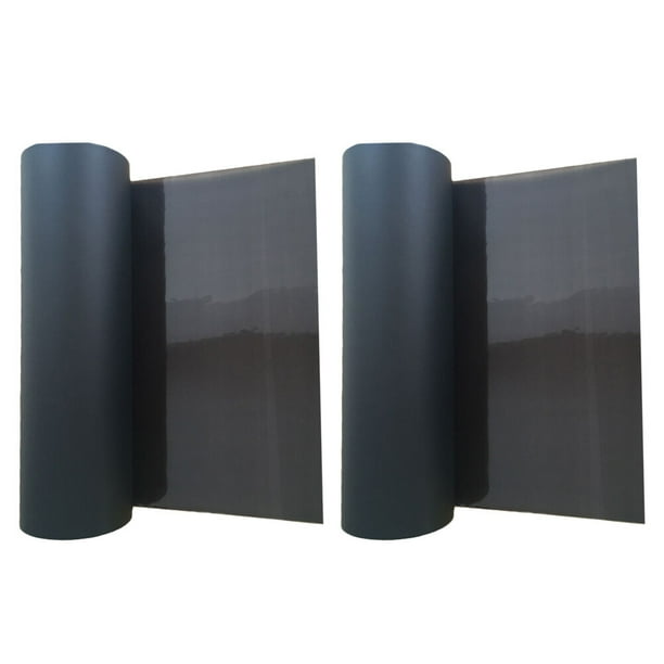 2 rollos de auto etiqueta engomada del coche luz antiniebla de humo faro luz trasera tinte película de vinilo hoja calcomanías de decoración del coche (negro)