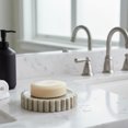 thumbnail image 2 of Elise Beige Marble Soap Dish Ribbed Edge, 2 of 3