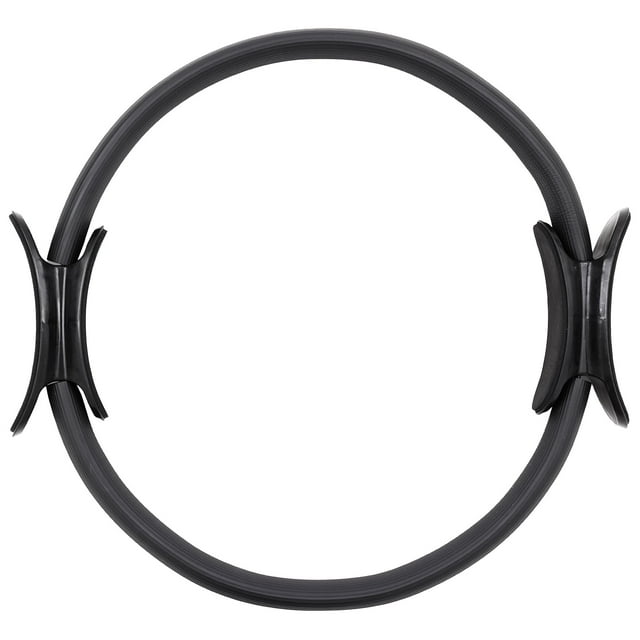 GoZone Pilates Ring, Yoga Fitness Circle for Leg and Arm Exercise, Black, 15 Inch