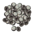thumbnail image 1 of 50 botones para ropa, botones de costura de moda, botones metálicos redondos para abrigos. Negro Plata, 1 of 9