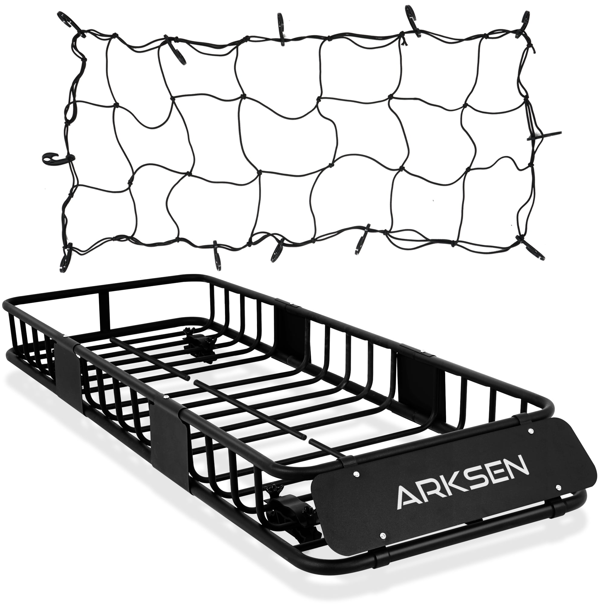 ARKSEN Skinny Roof Rack Cargo Carrier with Basket & Net, Heavy Duty