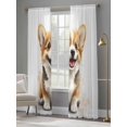 thumbnail image 4 of Small Cute Dog Sheer Curtains for Living Room Bedroom Watercolor Cartoon Puppy Animal Sheer Curtains 84 Inch Long 2 Panels Set Light Filtering Curtain Window Treatments Drapes for Dining Room, 4 of 6