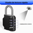 thumbnail image 5 of 2PCS black combination lock, used for 4-digit outdoor waterproof padlock of lockers, suitable for schools, gymnasiums, sports venues, fences, tool boxes, gates, boxes, outdoors and buckle storage., 5 of 5