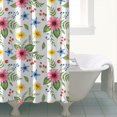 thumbnail image 4 of Pioneer Flower Floral Print Pattern Shower Curtain 72"x72", Bathroom Decorative Shower Curtain Set with 12 Hooks, Waterproof Washable, 4 of 6
