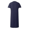 thumbnail image 4 of Women Casual Fashion Solid Color V Neck Short Sleeve Shirt Dress Ladies Knee Length Dresses Beach Dresses for Women Long Maxi Cute Long Dresses for Women Womens Dresses for Work Petite Dress Women's, 4 of 4