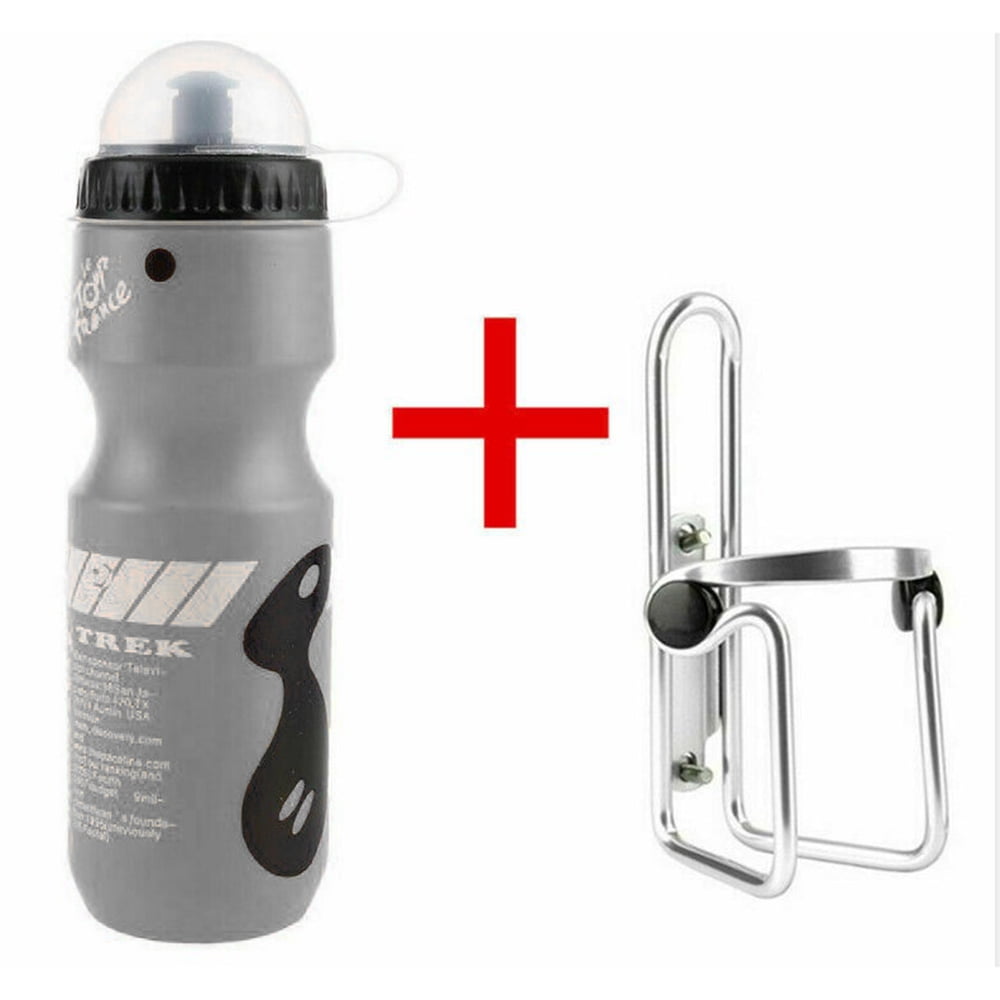 Black ETC Bicycle Cycle Bike Bottle & Cage Alloy Silver 650 ML 