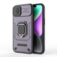 thumbnail image 2 of Allytech iPhone 15 Case with Sliding Camera Lens Protector, Rugged Hybrid PC TPU Back Cover with Ring Holder Stand Military Grade Protection Phone Case for Apple iPhone 15 - Purple, 2 of 4