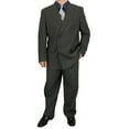 thumbnail image 1 of Mens Two Piece Double Breasted Modern Fit Italian Styled Dress Suit Set | Black Charcoalgrey Chocolate Grey Navy White, 1 of 4