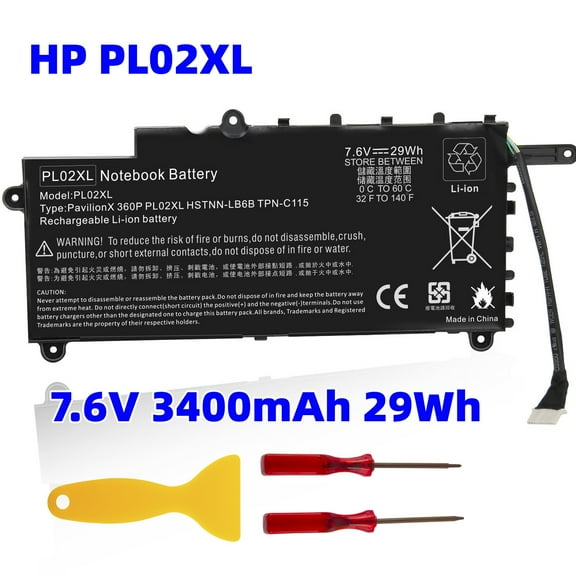PL02XL Battery for HP Pavilion 11 X360 11-n x360 Series 11-n010dx 751681-231 HSTNN-DB6B HSTNN-LB6B PTN-C115 7.6V 29Wh