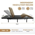 thumbnail image 5 of SHA CERLIN Upholstered Twin XL Size Ergonomic Adjustable Bed Base Frame with Motor 1.0, Foot Incline & Wireless Remote Control, Zero-Gravity, 5 of 9