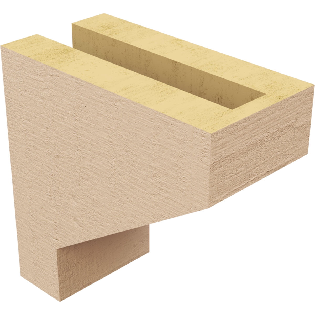 3"W x 6"D x 6"H Classic Clemmons Rough Cedar Woodgrain TimberThane Corbel, Primed Tan