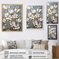 thumbnail image 4 of Designart "Painted Blue And Gold Magnolias" Magnolias Floater Framed Wall Art Living Room, 4 of 5