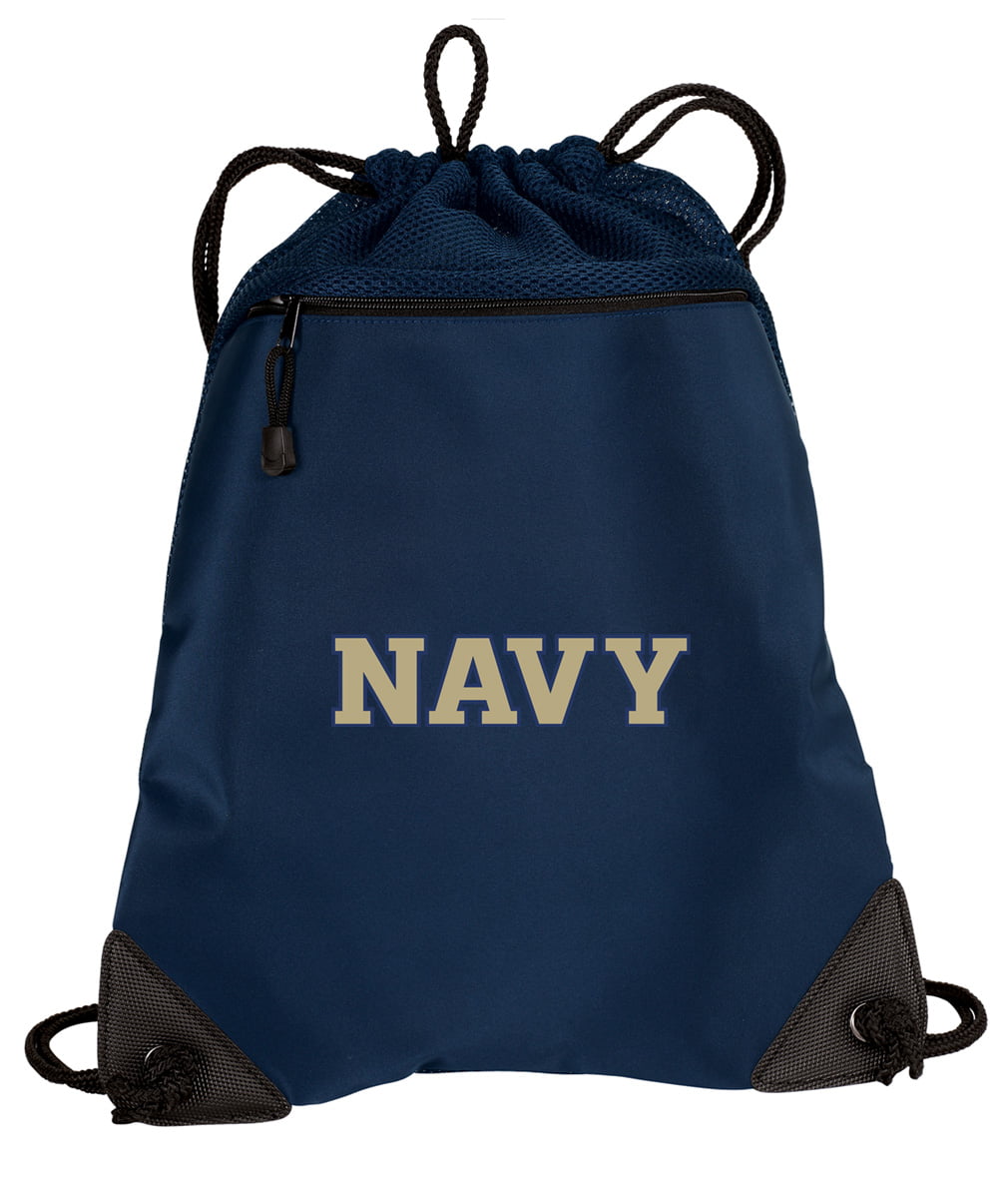 USNA Navy Drawstring Bag Naval Academy Cinch Backpack UNIQUE MESH & MICROFIBER