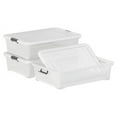 thumbnail image 3 of Xyskin 50 Quart Under-Bed Storage Container Organizer Bin with Latching Lids, Large Wheeled Storage Box for Garage, Closet, Clear, 3 Pack, 3 of 7