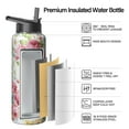 thumbnail image 2 of 40 Oz Pioneer Insulated Water Bottle Colorful Floral Stainless Steel Double Walled Vacuum Sports Water Bottle Reusable Leak Proof BPA-Free Flask for Gym Camping Hiking Black, 2 of 6
