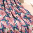 thumbnail image 3 of White Butterfly Red Blue Leaf Pattern Blanket,Comfortable Soft Flannel Throw Blanket,All Season,Warm Lightweight Blankets for Sofa Bed Couch Living Room Chair,30"x40", 3 of 4