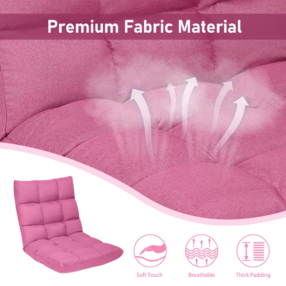Finihen Folding Lazy Sofa Chair, 14-Position Adjustable Folding Lazy Gaming Sofa, for Living Room, Bedroom, for Gaming, Reading, Pink Finihen Folding Lazy Sofa Chair, 14-Position Adjustable Folding Lazy Gaming Sofa, for Living Room, Bedroom, for Gaming, Reading, Pink