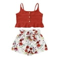 thumbnail image 2 of AURIGATE Newborn Infant Baby Girls Camisol Vest Ruffled Tops+Bowknot Floral Shorts Set Clearance, 2 of 5