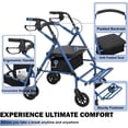thumbnail image 3 of Fauteuil de Transport à Roulettes – Marchette Tout-Terrain 2-en-1 – Fauteuil Roulant Pliant pour Aînés – Pneus Pleins de 10 Pouces – Dossier Réversible et Repose-Pieds Amovibles, 3 of 9