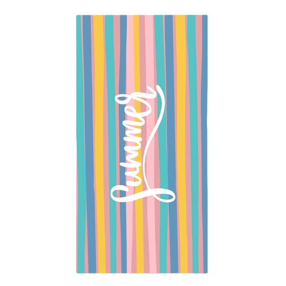 Large Beach Towel 62.9"x31.4" - Quick Dry Absorbent Polyester Striped Printed for Travel Yoga Fitness